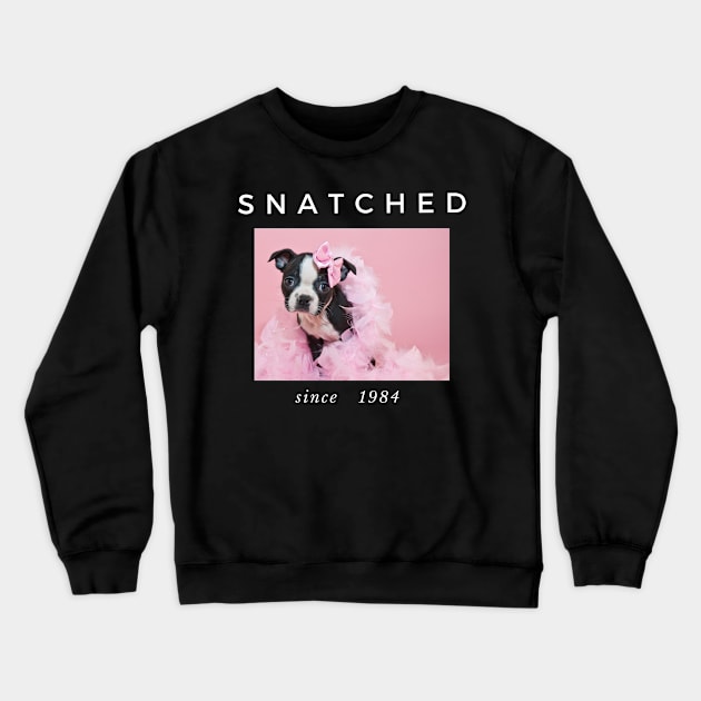 1984 Millennial Snatched Boston Terrier Dog Lover Crewneck Sweatshirt by familycuteycom